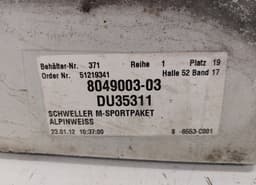 BMW 8049003-03 BMW5177-7 22339910 Side Skirt Left BMW 5 (F10, F11) (2010-2017) — thumbnail 4