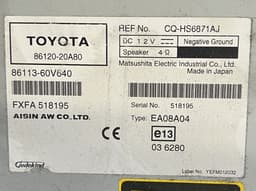 TOYOTA 8612020A80 86113-60V640 Radio TOYOTA AVENSIS (T270) (2009-2018) — thumbnail 3