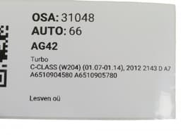 MERCEDES-BENZ A6510904580 A6510905780 A6510906780 A6510906180 Turbocharger MERCEDES-BENZ C-CLASS (W204) (2007-2013) — thumbnail 5