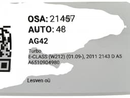 MERCEDES-BENZ A6510904980 Turbocharger MERCEDES-BENZ E-CLASS (W212) (2009-2016) — thumbnail 7