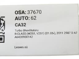 MERCEDES-BENZ A6420900142 A6420901642 Turbocharger air inlet Pipe MERCEDES-BENZ R-CLASS (W251) (2006-2013) — thumbnail 10