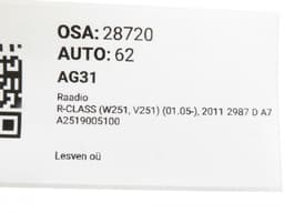 MERCEDES-BENZ A2519005100 A2519008500 Radio MERCEDES-BENZ R-CLASS (W251) (2006-2013) — thumbnail 8