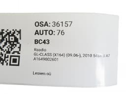 MERCEDES-BENZ A1649002601 A1649007301 Radio MERCEDES-BENZ GL-CLASS (X164) (2006-2012) — thumbnail 9