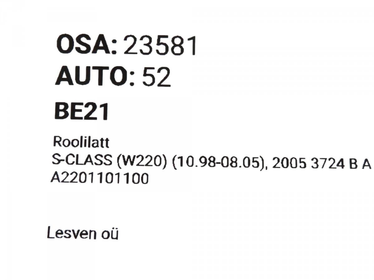 MERCEDES-BENZ A2201101100 A2204602500 Steering rack MERCEDES-BENZ S-CLASS (W220) (1998-2005)