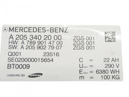 MERCEDES-BENZ A2053402000 A2053402400 A2053402200 A2053402800 A2053403500 High voltage battery (EV, Hybrid) MERCEDES-BENZ C-CLASS (W205) (2013-2021) — thumbnail 5