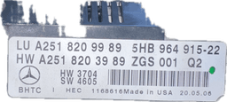 MERCEDES-BENZ 2518209989 2518203989 Heater control panel MERCEDES-BENZ R-CLASS (W251) (2006-2013) — thumbnail 4