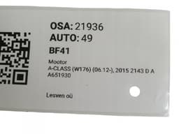 MERCEDES-BENZ A6510105618 651930 651.930 65193032625063 Engine MERCEDES-BENZ A-CLASS (W176) (2012-2018) — thumbnail 7