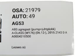 MERCEDES-BENZ A0004310500 A0094314712 A0004312200 A0004313800 A2469008111 A2469001113 A2469007116 ABS hydraulic unit / pump MERCEDES-BENZ A-CLASS (W176) (2012-2018) — thumbnail 7
