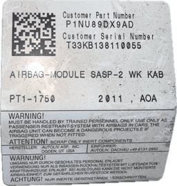 JEEP 1NU89DX9AD 1GE12DX9AC 1GQ87DX9AD 1GQ86DX9AD 68025654AI 0285010937 05108020AC 05108021AC Airbag set JEEP GRAND CHEROKEE IV (WK, WK2) (2010-2021) — thumbnail 8