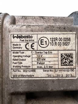 PEUGEOT 9688031580 Auxiliary / pakring heater (webasto) PEUGEOT 508 I (W23) (2010-2018) — thumbnail 7