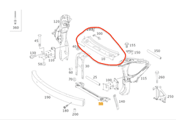 MERCEDES-BENZ A1646200486 Bonnet latch carrier beam MERCEDES-BENZ ML-CLASS (W164) (2005-2011) — thumbnail 3