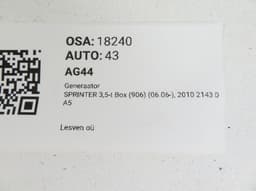 MERCEDES-BENZ A0141542702 Alternator MERCEDES-BENZ SPRINTER (906) (2006-2018) — thumbnail 5