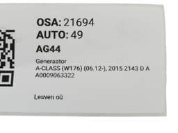 MERCEDES-BENZ A0009063322 Alternator MERCEDES-BENZ A-CLASS (W176) (2012-2018) — thumbnail 5