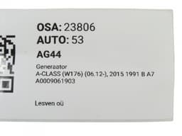MERCEDES-BENZ A0009061903 Alternator MERCEDES-BENZ A-CLASS (W176) (2012-2018) — thumbnail 5