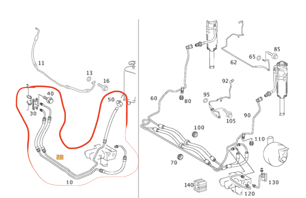 MERCEDES-BENZ A2309975082 Air suspension / self-levelling suspension, other MERCEDES-BENZ SL-CLASS (R230) (2001-2012)