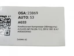 MERCEDES-BENZ A0038304460 A0008303502 AC / aircon Compressor MERCEDES-BENZ A-CLASS (W176) (2012-2018) — thumbnail 4