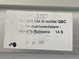 AUDI 4E0861334G Door window sun shade rear right AUDI A8 (4E) (2002-2010) — thumbnail 2