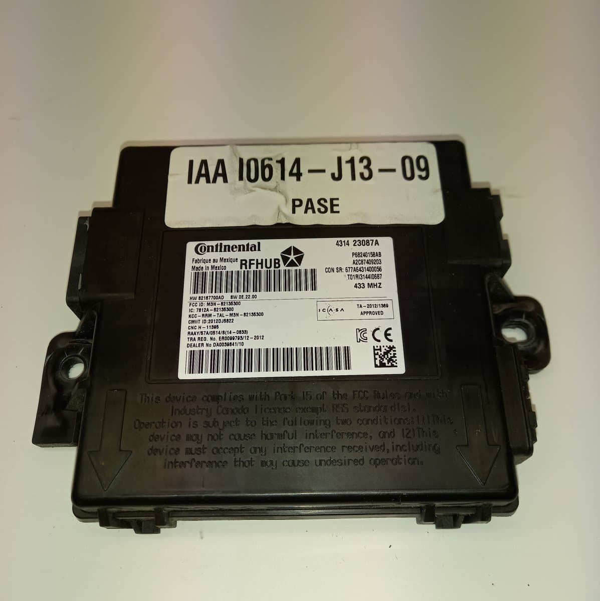 JEEP P68240158AB 68240158AB KEYLESS GO control unit JEEP GRAND CHEROKEE IV (WK, WK2) (2010-2021)