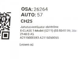 MERCEDES-BENZ A2115000593 A2115050055 A2115002193 Radiator Fan Electric MERCEDES-BENZ E-CLASS (W211) (2002-2009) — thumbnail 3