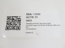 MERCEDES-BENZ A2156700103 A2156700303 A2158200942 Window Regulator Compl. rear left MERCEDES-BENZ S-CLASS Coupe (C215) (1999-2006) — thumbnail 4