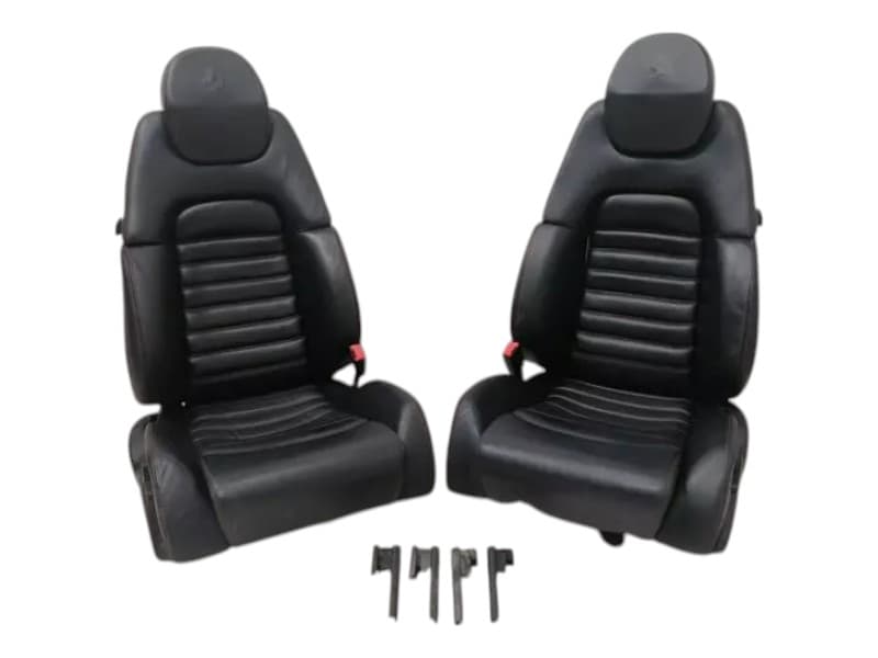 FERRARI ORIGINAL OEM FERRARI 360 F131 Modena F360 SPORT SEATS BLACK LEATHER PAIR ELECTRO