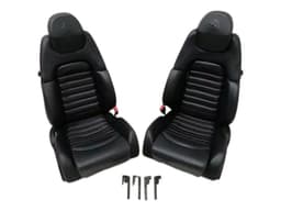 FERRARI ORIGINAL OEM FERRARI 360 F131 Modena F360 SPORT SEATS BLACK LEATHER PAIR ELECTRO — thumbnail 2