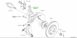 NISSAN 40015JG000 41161JG00A 479101DA1A Wheel bearing housing front left NISSAN X-TRAIL II (T31) (2007-2013) — thumbnail 3