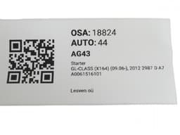 MERCEDES-BENZ A0061516101 A0061519801 Starter motor MERCEDES-BENZ GL-CLASS (X164) (2006-2012) — thumbnail 5