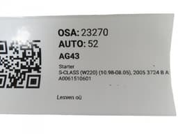 MERCEDES-BENZ A0061510601 A0061510501 Starter motor MERCEDES-BENZ S-CLASS (W220) (1998-2005) — thumbnail 7