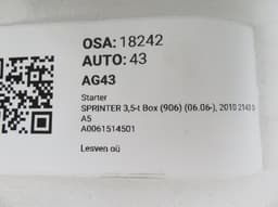 MERCEDES-BENZ A0061514501 A6519060026 Starter motor MERCEDES-BENZ SPRINTER (906) (2006-2018) — thumbnail 6
