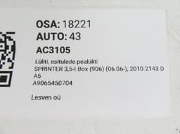 MERCEDES-BENZ A9065450704 A9069053001 Headlight Switch MERCEDES-BENZ SPRINTER (906) (2006-2018) — thumbnail 4