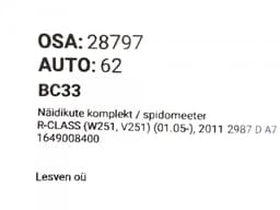 MERCEDES-BENZ 1649008400 A2519006000 A2519006100 Instrument Cluster MERCEDES-BENZ R-CLASS (W251) (2006-2013) — thumbnail 10