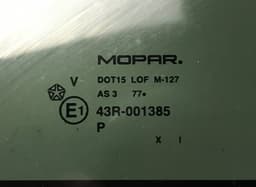 DODGE DOT15 LOF M127 AS3 77 M127AS3 Chassis Side Window glass Rear Right DODGE CARAVAN V (2007-2020) — thumbnail 2
