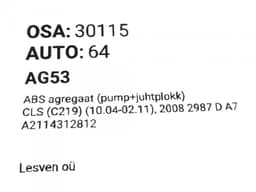 MERCEDES-BENZ A2114312812 A2115459932 A2114312012 ABS hydraulic unit / pump MERCEDES-BENZ CLS (C219) (2004-2010) — thumbnail 5