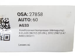 MERCEDES-BENZ A0022303211 AC / aircon Compressor MERCEDES-BENZ E-CLASS (W212) (2009-2016) — thumbnail 5