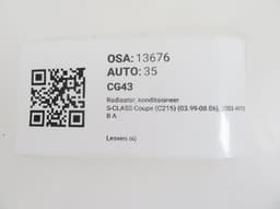 MERCEDES-BENZ A2205000854 A2205001054 AC Radiator (condenser) MERCEDES-BENZ S-CLASS Coupe (C215) (1999-2006) — thumbnail 3