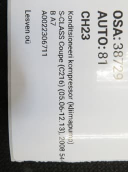 MERCEDES-BENZ A0022306711 AC / aircon Compressor MERCEDES-BENZ S-CLASS Coupe (C216) (2006-2013) — thumbnail 6