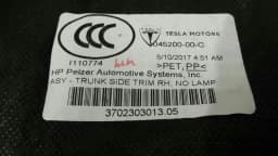 TESLA Tesla Model S 75 Luggage Compartment Cover 1045200-00-C Boot Liner — thumbnail 4