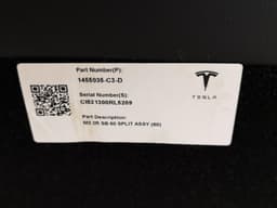TESLA Tesla Model 3 Long Range Seat Interrior 7654322-01-D PUR BLACK Black RHD — thumbnail 9