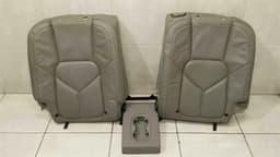 PORSCHE PORSCHE CAYENNE 958 92A REAR BACKREST SET WITH ARMREST / GRAY LEATHER REAR SEAT — thumbnail 1