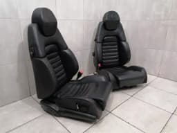 FERRARI GENUINE OEM FERRARI 360 F131 MODENA F360 SPORT SEATS BLACK LEATHER PAIR ELECTRO — thumbnail 3