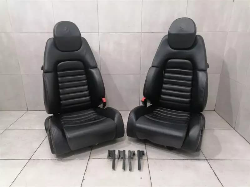 FERRARI GENUINE OEM FERRARI 360 F131 MODENA F360 SPORT SEATS BLACK LEATHER PAIR ELECTRO