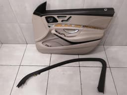 MERCEDES-BENZ MERCEDES S W222 DOOR CARD RIGHT A2227207800 LEATHER RHD 8R01 ESPRESSO BROWN — thumbnail 2