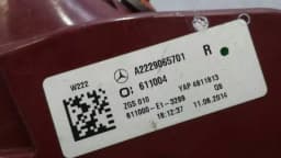 MERCEDES-BENZ Mercedes S-class W222 Right Rear Light A2229065701 Rear Right Tail Light USA — thumbnail 6