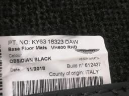 ASTON MARTIN ASTON MARTIN VANTAGE AM6 2018-2025 Floor Mats KY63-18323-DAW RHD — thumbnail 10