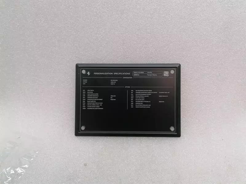 FERRARI FERRARI ROMA F169 PERSONALISATION PLATE PERSONALISATION PLATE
