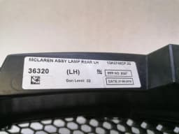 MCLAREN McLaren 570S Left Rear Light 13A3748CP Tail Light Rear Left 13A6494CP — thumbnail 4