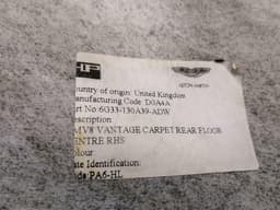 ASTON MARTIN ASTON MARTIN VANTAGE V12 FLOOR MAT RUGS SET BLACK RHD 6G33-13056-ADW — thumbnail 6