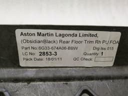 ASTON MARTIN ASTON MARTIN VANTAGE V12 Rear Floor Trim 6G33-674A06-BBW Trunk Trunk Trim — thumbnail 4