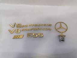 MERCEDES-BENZ Mercedes E55 Class W211 LOGO GOLDEN MB STAR GOLD AMG COMPRESSOR A2028800186 — thumbnail 1